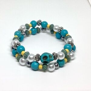 Gorgeous blue skull and blue bracelets